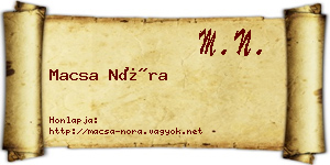 Macsa Nóra névjegykártya